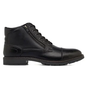 Botines de piel negros de hombre con cremallera La Cuoieria